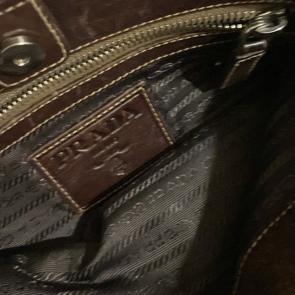 Prada Canapa Brown Jacquard leather messenger bag unisex - Picture 2 of 9